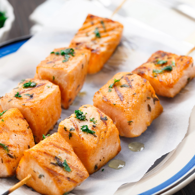 salmon skewers