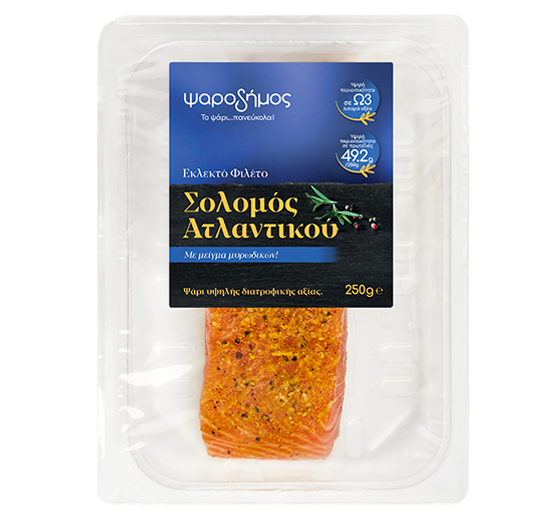 Atlantic salmon portion with herbs