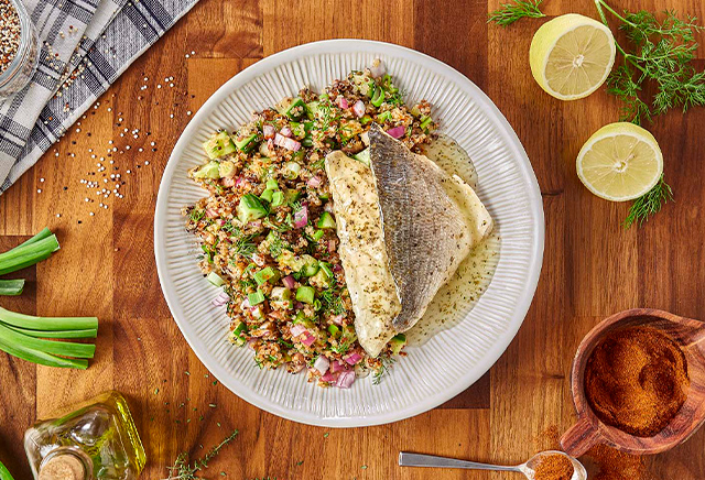 Mediterranean sea bream with sauce in cooking bag